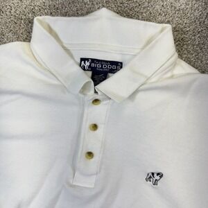 Big Dogs Polo Shirt Mens 3X White Embroidered Logo Cotton Short Sleeve Casual
